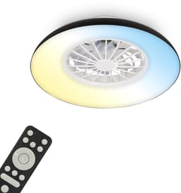 BRILONER Windora - Plafondventilator met verlichting - LED plafondlamp met ventilator - dimbaar - 5 snelheden - ventilatorlamp zomer- en wintermodus - CCT - Ø48.5 cm - zwart — thumbnail 1