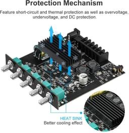 Bluetooth 2.1 Hifi Stereo Audio Versterker Module Klasse D - 2x50W + 100W Subwoofer Eindversterker Bord — thumbnail 3