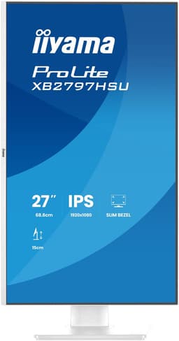 iiyama ProLite XB2797HSU-W1 - 27 inch - Full HD - IPS - USB-Hub (4x) - verstelbaar - Wit — thumbnail 8