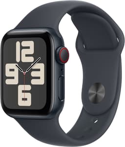 Apple Watch SE 2024 - Smartwatch - GPS + Cellular - 40mm - Midnight Aluminium Case - Midnight Sport Band - S/M — thumbnail 1
