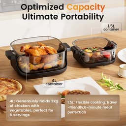 Airfryer – Heteluchtfriteuse – Friteuse – Air Fryer – Heteluchtoven – 4 Liter Inhoud – Glas Kijkvenster – 1500 Watt — thumbnail 2
