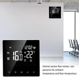 Slimme Wifi Thermostaat voor Elektrische en Watergestookte Vloerverwarming - LCD Touchscreen — thumbnail 3