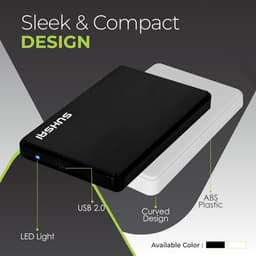 Draagbare Externe Harde Schijf 1 TB - 2,5 inch Externe HDD voor Opslag en Back-up - USB 2.0 - Compatibel met PC, Laptop, Mac en Chromebook (Zwart) — thumbnail 3