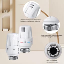 4x Slimme Thermostaatknoppen Set voor Radiator - Universele M30 Fitting — thumbnail 2