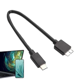 Harde schijf kabel - Gegevensoverdracht kabel - Externe opslag - Hoge snelheid 5 Gbit/s - 30 cm lengte - Zwart — thumbnail 1