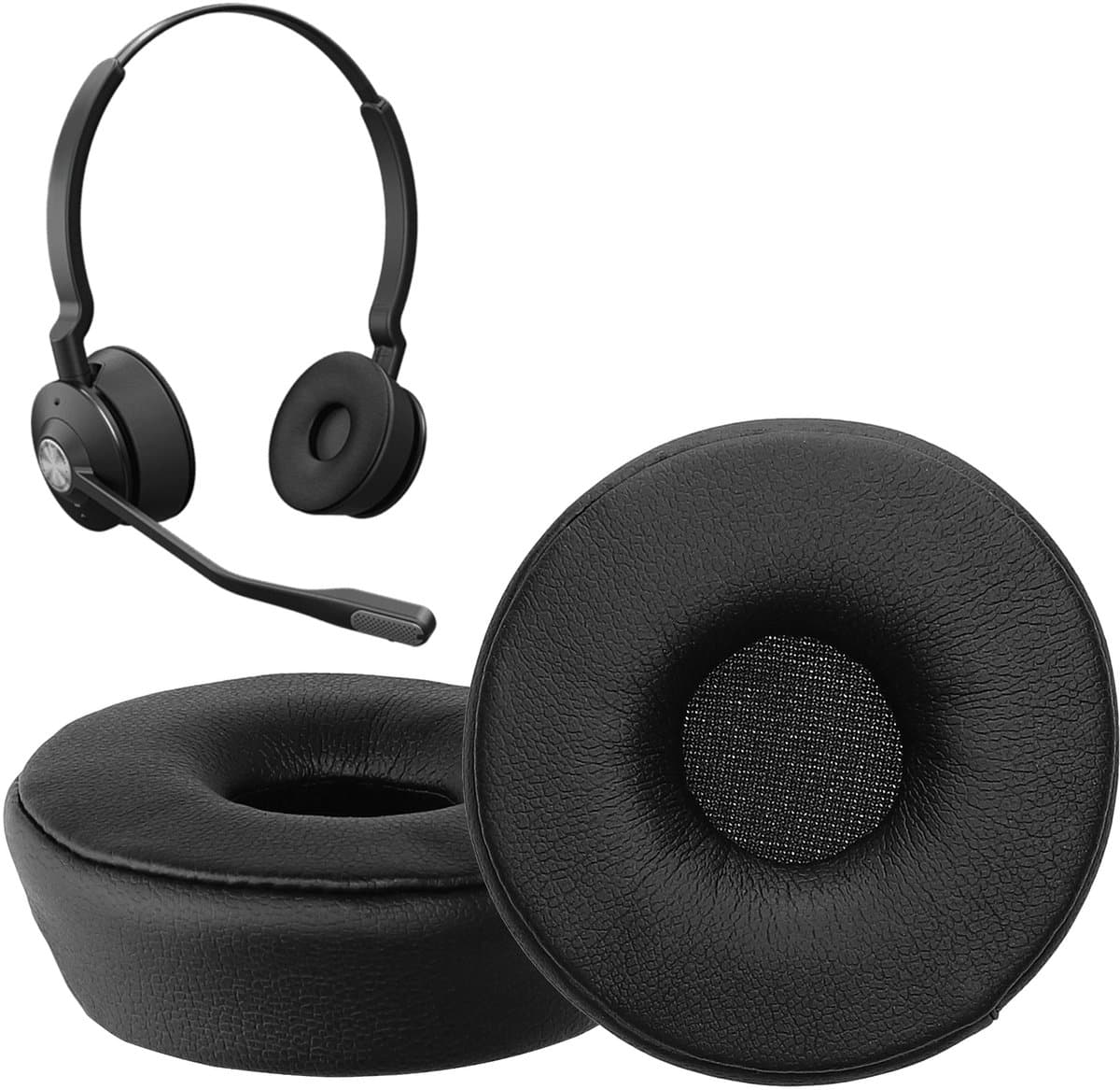 kwmobile 2x oorkussens geschikt voor Jabra Engage 65 / Engage 75 / Engage 55 - Earpads voor koptelefoon in zwart — afbeelding 1