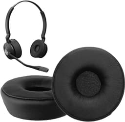 kwmobile 2x oorkussens geschikt voor Jabra Engage 65 / Engage 75 / Engage 55 - Earpads voor koptelefoon in zwart — thumbnail 1