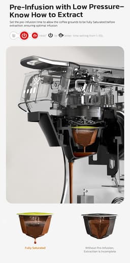 HIBREW H1C Pods koffiemachine - 20 bar hogedruk-extractie - warm/koud zetten - 7-traps waterinstelling - compatibel met NSDG - Zwart — thumbnail 4