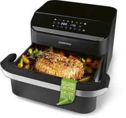 GOURMETmaxx heteluchtfriteuse, 10 l – 2 x 5 l Airfryer Vario-kamer | Friteuse met 8 programma’s en touchscreen | Heteluchtfriteuse met 2 kamers – 2 gerechten tegelijk bereiden | voor max. 8 personen — thumbnail 1