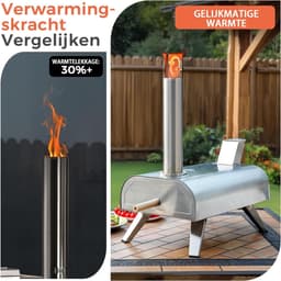 MIRA® Pizza oven Buiten - Pizza oven Buiten - Pizza oven Buiten Gas - Zilver - 55cm x 37cm x 74cm — thumbnail 3