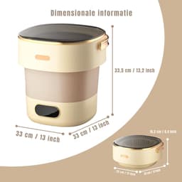 SCH® Mini Wasmachine - Wasmachine - Beige - ‎33cm x 33cm x 17cm — thumbnail 3