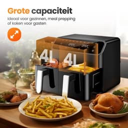 Dubbele Airfryer XXL – 11L (2×5,5L) – Dual Zone met SYNC – 2950W – PFAS-vrij – Vaatwasserbestendig — thumbnail 3