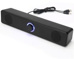 Bedrade computerluidspreker, USB-desktop soundbar, HiFi-geluidskwaliteit, heldere geluidseffecten, volumeregeling, mini-luidspreker geschikt voor pc's, geschikt voor laptops, geschikt voor tablets en PS5.