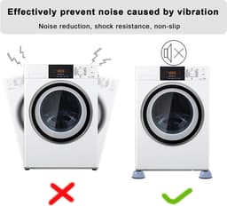 Anti-vibratiematten voor wasmachines-set van 8-rubberen antislipmatten voor wasmachines en drogers-schokdempende en geluidsdempende voetjes-anti-verplaatsingsstabilisatoren voor koelkasten en wasmachines — thumbnail 3