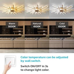 Moderne Grote Plafondlamp 96 cm met Afstandsbediening Dimbare LED Verlichting — thumbnail 4