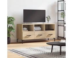 Tv-kast Hout - Woonkamermeubel Media Console - Opbergen Entertainment - Drie Lades - 102 x 36 x 50 cm
