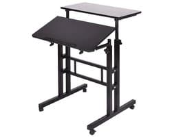Damenzo - Laptoptafel - Computertafel - Bureau - Zit sta bureau - Laptop tafel - Laptop standaard - Zwart