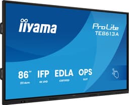 iiyama TE8613A-B2AG beeldkrant Kiosk-ontwerp 2,17 m (85.6") Wifi 500 cd/m² 4K Ultra HD Zwart Touchscreen Type processor Android 24/7 — thumbnail 1