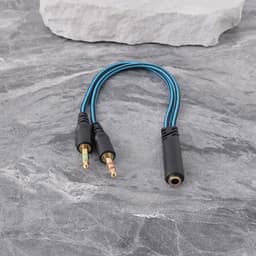 Allecto- Audio kabel vervanging - Compatibel met Gaming Headsets - Vervangende kabel - SteelSeries Arctis - Audio accessoire - Gaming - Hoofdtelefoon aansluiting - Zwart 2 Meter Lang 1 Set van 2 stuks Audio kabels met Y-adapter. — thumbnail 2