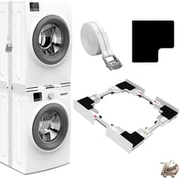 Universele Wasmachine en Droger Frame Set - Tussenmontage Kit voor 46-66 cm Apparaten - Stapelkit met Ratelsnoer - Installatie Set voor Wasruimte - Gemakkelijk en Veilig Stapelen — thumbnail 1