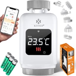 Set van 4 Slimme Wifi Radiatorthermostaten met App- en Spraakbesturing — thumbnail 1
