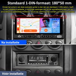 Hexinex 1DIN Autoradio - 6.86 inch scherm - met Draadloze Carplay & Android Auto - BT 5.2 - USB/USB-C + Achteruitrijcamera + Externe microfoon — thumbnail 2