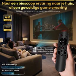 Cahaya Nova - Mini Beamer - 4K ondersteuning - mini projector - draagbare beamer - projector / beamer - Geïntegreerd Android 14.0 systeem - Screen mirroring smartphone - Home cinema — thumbnail 3