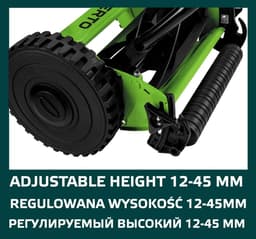 Handmaaier 30 cm - Milieuvriendelijke grasmaaier - Gazononderhoud - Verstelbare hoogte - 7 kg nettogewicht — thumbnail 4
