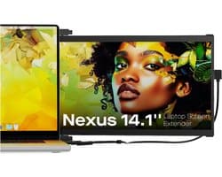 Draagbare Dubbele Monitor voor Laptop 14.1 Inch - 1080P FHD USB-C/HDMI Extender