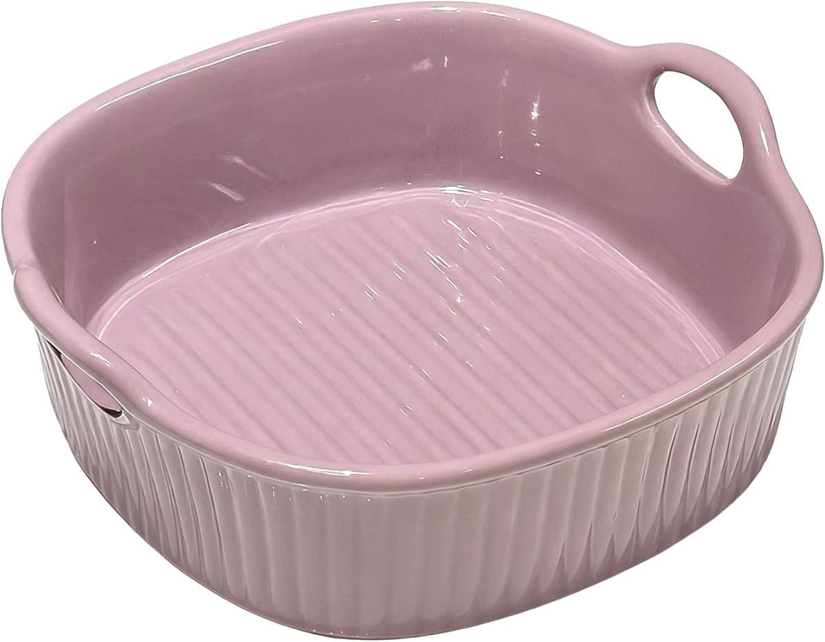 Ynkkvre - Ovenschaal - ronde keramische ovenschaal - geschikt voor airfryer en oven - keramiek - hittebestendig en geglazuurd - ideaal voor lasagne en ovengerechten — afbeelding 1