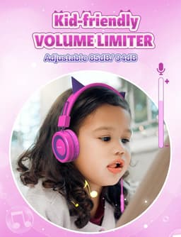 Koptelefoon kinderen met draad - Kinderkoptelefoon - Bedrade hoofdtelefoon - Veilig volume - School - Tablet - Laptop - Reizen - Muziek luisteren — thumbnail 2