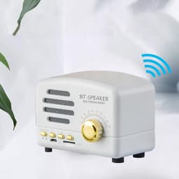 JeiibrZui Retro Bluetooth Speaker - Vintage Bluetooth Speaker - Draadloos Verbinden Met Bluetooth 5.0 10 Meter Bereik - 1 Stuk - Wit — thumbnail 4