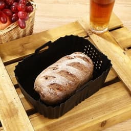 PromoHome 2-stuks Siliconen Airfryer Bakvormen Set - Hittebestendig tot 205°C - Geschikt voor Airfryers, Ovens en Magnetrons - Inclusief Antiaanbaklaag en Dubbele Handgrepen - Zwart — thumbnail 6