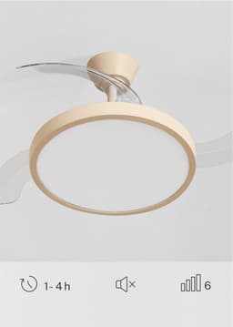 CREATE - Plafondventilator 40W stil met intrekbare bladen met licht - Ø91cm - Zand - WIFI + afstandsbediening - WIND CLEAR STUDIO — thumbnail 3