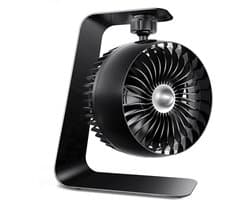 Metalen USB-bureauventilator - 4 inch mini ventilator met turbo-luchtcirculator, 1,8 m sterke luchtstroom, 3 snelheden, 360° kanteling, stil op 35dB voor thuis en kantoor