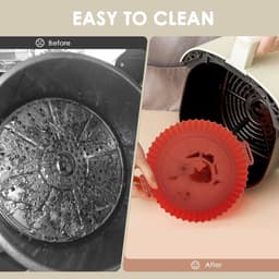 4 Pack Air Fryer Siliconen Pot, Herbruikbare Air Fryer Siliconen Liner Ronde Air Fryer Vervangende Mand Air Fryer Liners, Vaatwasmachinebestendig, Non Stick, Air Fryer Accessoire voor Thuis Keuken — thumbnail 4