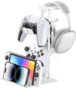 Gaming Headset Stand en Controller Houder met Aluminium Steun - Universele Hoofdtelefoonhouder voor Mobiele Apparaten — thumbnail 1