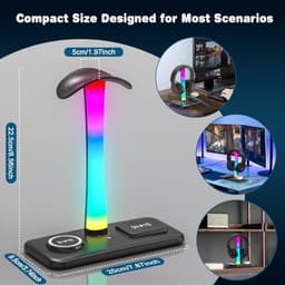 RGB Gaming Headset Houder met Draadloos Opladen en 7 Verlichtings Effecten — thumbnail 4