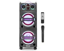 Draagbare Bluetooth Luidspreker met Wielen - 2000W Geluidsysteem - Buitenluidspreker met Microfoonaansluiting en Verlichting