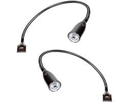 Flexibele LED-bedlamp met USB-oplaadfunctie - Set van 2 Chroom