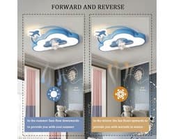 Dimbare Kinderlamp met Plafondventilator en Afstandsbediening - Stil met Timer en 6 Snelheden