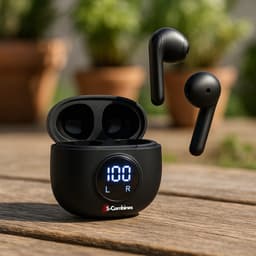 S-Combines Beam 3 Draadloze Oordopjes | Bluetooth Oordopjes | Bluetooth 5.3 | Comfortabel Draagcomfort & Geweldige Geluidskwaliteit | LED Display | Headset | Earbuds oplaadcase | Geschikt voor elke smartphone en laptop | Zwart — thumbnail 2