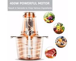 Mini Food Chopper 400W - Elektrische Groentehakker en Babyvoeding Chopper met Roestvrijstalen Kom