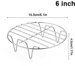 Ronde Grill voor Heteluchtfriteuse - 17,5 x 17,5 x 2,5 cm - Roestvrijstalen Accessoires — thumbnail 10