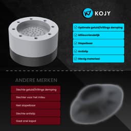 KOJY Wasmachine dempers - Verhoger - Stapelbaar - grijs - voor wasmachine en wasdroger - 8 Stuks — thumbnail 2