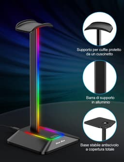 RGB Hoofdtelefoonhouder met LED Verlichting - Gaming Accessoires voor PC — thumbnail 5