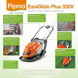 Zwevende Grasmaaier met 1700 W Motor en 33 cm Maaibreedte - Ideaal voor Onregelmatige Tuinen — thumbnail 2