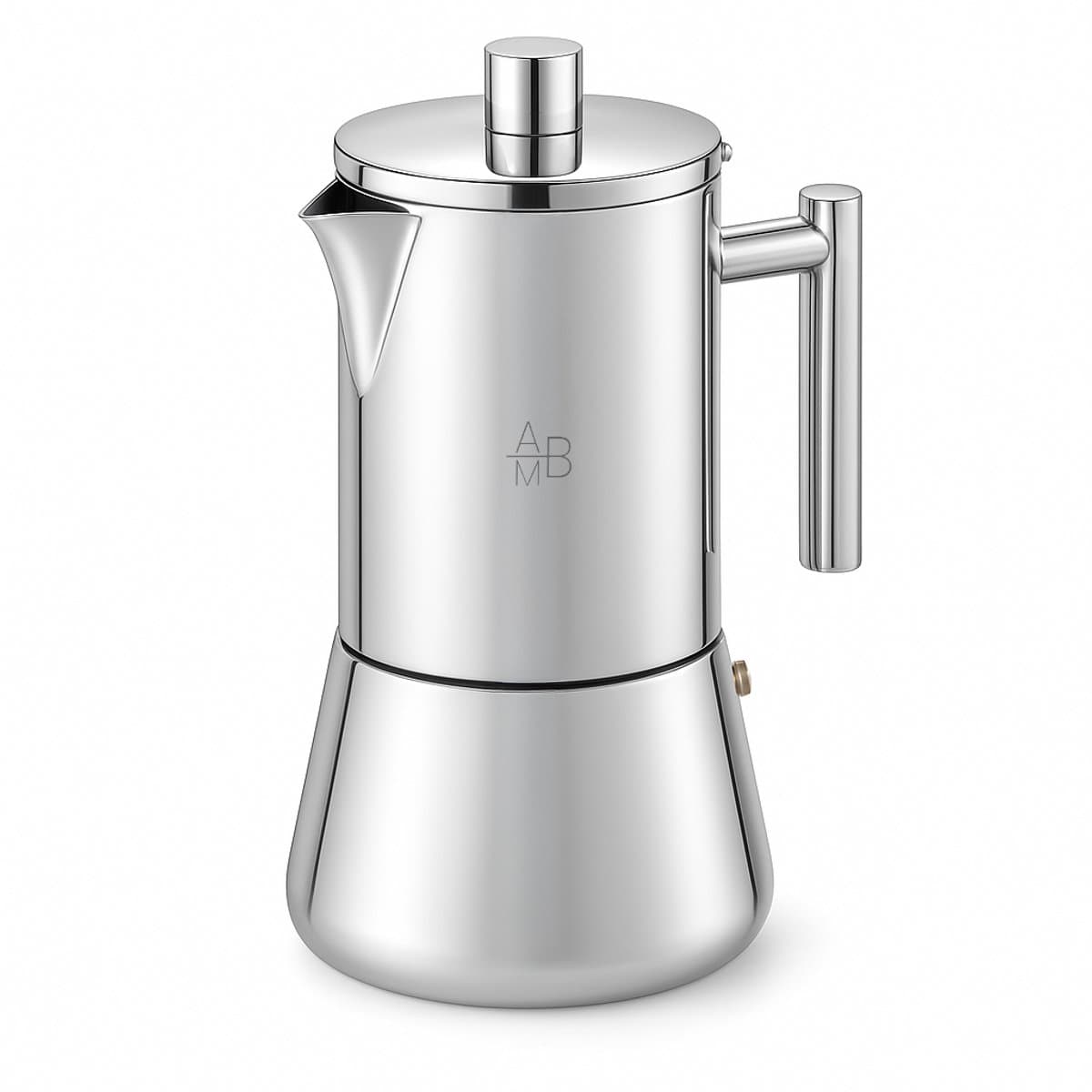 Adore Maison Barista – RVS Moka Pot – 6 Kops Espressomaker – Inductie Geschikt – Italiaanse Percolator – Zilver — afbeelding 1