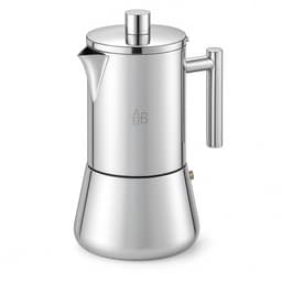 Adore Maison Barista – RVS Moka Pot – 6 Kops Espressomaker – Inductie Geschikt – Italiaanse Percolator – Zilver — thumbnail 1