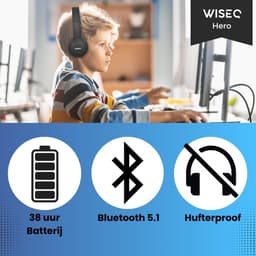 Koptelefoon kinderen met draad - Kinderkoptelefoon - Bedrade hoofdtelefoon - Veilig volume - School - Tablet - Laptop - Reizen - Muziek luisteren — thumbnail 4